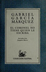Cover of El coronel no tiene quien le escriba by Gabriel García Márquez