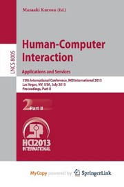 Cover of Human-Computer Interaction : Applications and Services by Masaaki Kurosu