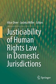 Front cover of Justiciability of Human Rights Law in Domestic Jurisdictions by Alice Diver