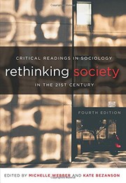 Front cover of Rethinking society in the 21st century by Michelle Webber