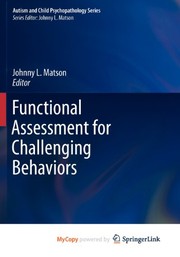 Cover of Functional Assessment for Challenging Behaviors by Johnny L. Matson