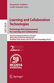 Cover of Learning and Collaboration Technologies by Panayiotis Zaphiris