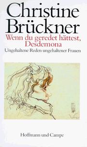 Front cover of Wenn du geredet hättest, Desdemona by Christine Brückner