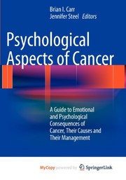 Front cover of Psychological Aspects of Cancer by Brian I. Carr