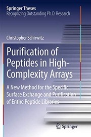 Front cover of Purification of Peptides in High-Complexity Arrays by Christopher Schirwitz