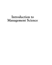 Front cover of Introduction to Management Science by Bernard W. Taylor III