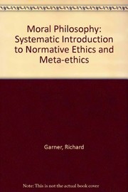 Cover of Moral philosophy by Richard T. Garner