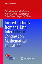 Front cover of Invited Lectures from the 13th International Congress on Mathematical Education by Gabriele Kaiser