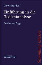 Cover of Einführung in die Gedichtanalyse by Dieter Burdorf