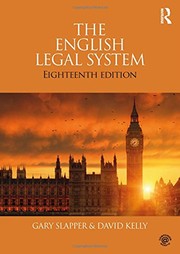 Front cover of The English Legal System by Kelly, David