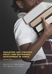 Front cover of Education Law, Strategic Policy and Sustainable Development in Africa by A.C Onuora-Oguno