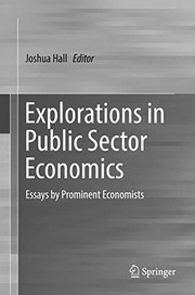 Cover of Explorations in Public Sector Economics by Joshua Hall