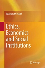 Front cover of Ethics, Economics and Social Institutions by Vishwanath Pandit