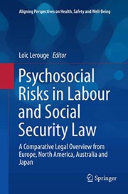 Front cover of Psychosocial Risks in Labour and Social Security Law by Loïc Lerouge