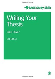 Cover of Writing Your Thesis by Paul Oliver