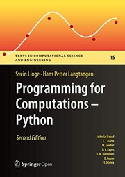 Cover of Programming for Computations - Python by Svein Linge