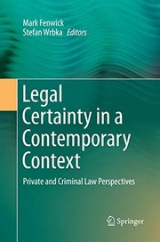 Cover of Legal Certainty in a Contemporary Context by Mark Fenwick