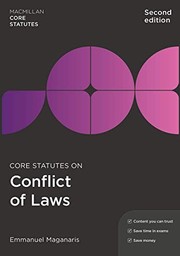 Front cover of Core Statutes on Conflict of Laws by Emmanuel Maganaris