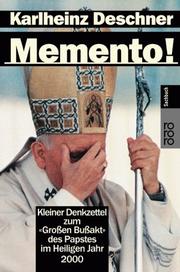 Cover of Memento! by Karlheinz Deschner