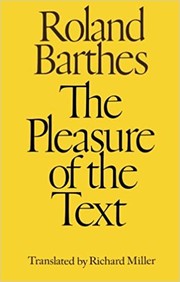 Front cover of The pleasure of the text by Roland Barthes