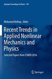 Front cover of Recent Trends in Applied Nonlinear Mechanics and Physics by Mohamed Belhaq