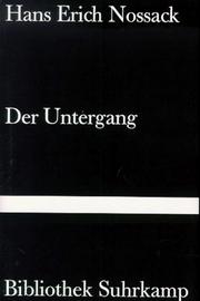 Front cover of Der Untergang by Hans Erich Nossack