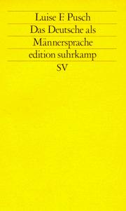 Front cover of Das Deutsche als Mannersprache by Luise F. Pusch
