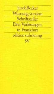 Front cover of Warnung vor dem Schriftsteller by Jurek Becker