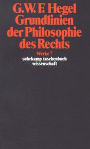 Cover of Werke in 20 Bänden und Register, Bd.7, Grundlinien der Philosophie des Rechts oder Naturrecht und Staatswissenschaft im Grundrisse by Georg Wilhelm Friedrich Hegel