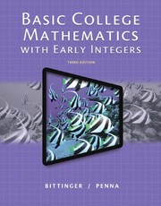 Cover of Basic College Mathematics with Early Integers by Marvin L. Bittinger