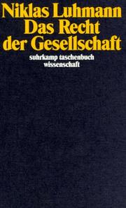 Cover of Das Recht der Gesellschaft by Niklas Luhmann