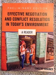 Cover of Effective Negotiation and Conflict Resolution in Today's Environment by Timothy Grainey
