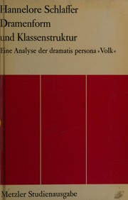 Cover of Dramenform und Klassenstruktur by Hannelore Schlaffer