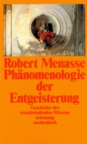 Front cover of Phänomenologie der Entgeisterung by Robert Menasse