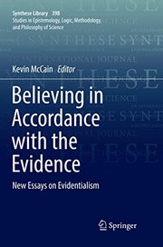 Front cover of Believing in Accordance with the Evidence by Kevin McCain