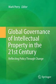 Front cover of Global Governance of Intellectual Property in the 21st Century by Mark Perry