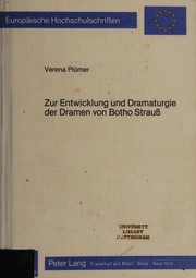 Front cover of Zur Entwicklung und Dramaturgie der Dramen von Botho Strauss by Verena Plümer