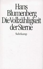 Front cover of Die Vollzähligkeit der Sterne by Hans Blumenberg