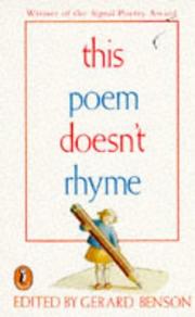 Cover of This Poem Doesn't Rhyme by Gerard Benson
