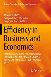 Front cover of Efficiency in Business and Economics by Tadeusz Dudycz