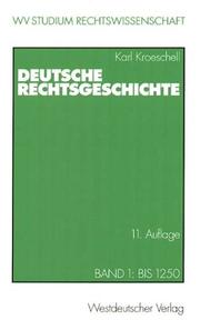 Cover of Deutsche Rechtsgeschichte by Karl Kroeschell