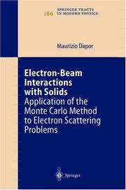 Cover of Electron-Beam Interactions with Solids by Maurizio Dapor