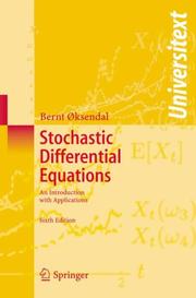 Cover of Stochastic differential equations by B. K. Øksendal