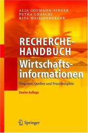 Front cover of Recherchehandbuch Wirtschaftsinformationen by Alja Goemann-Singer