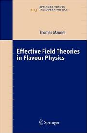 Front cover of Effective field theories in flavour physics by T. Mannel