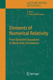 Front cover of Elements of numerical relativity by Carles Bona