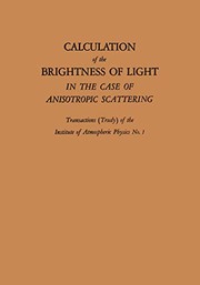 Front cover of Calculation of the Brightness of Light by V. S. Atroshenko