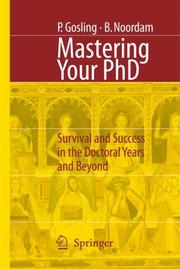 Cover of Mastering your PhD by Patricia A. Gosling