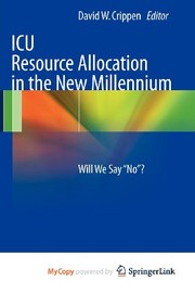 Front cover of ICU Resource Allocation in the New Millennium by David Crippen