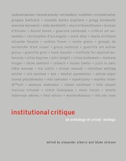 Cover of Institutional Critique by Alexander Alberro